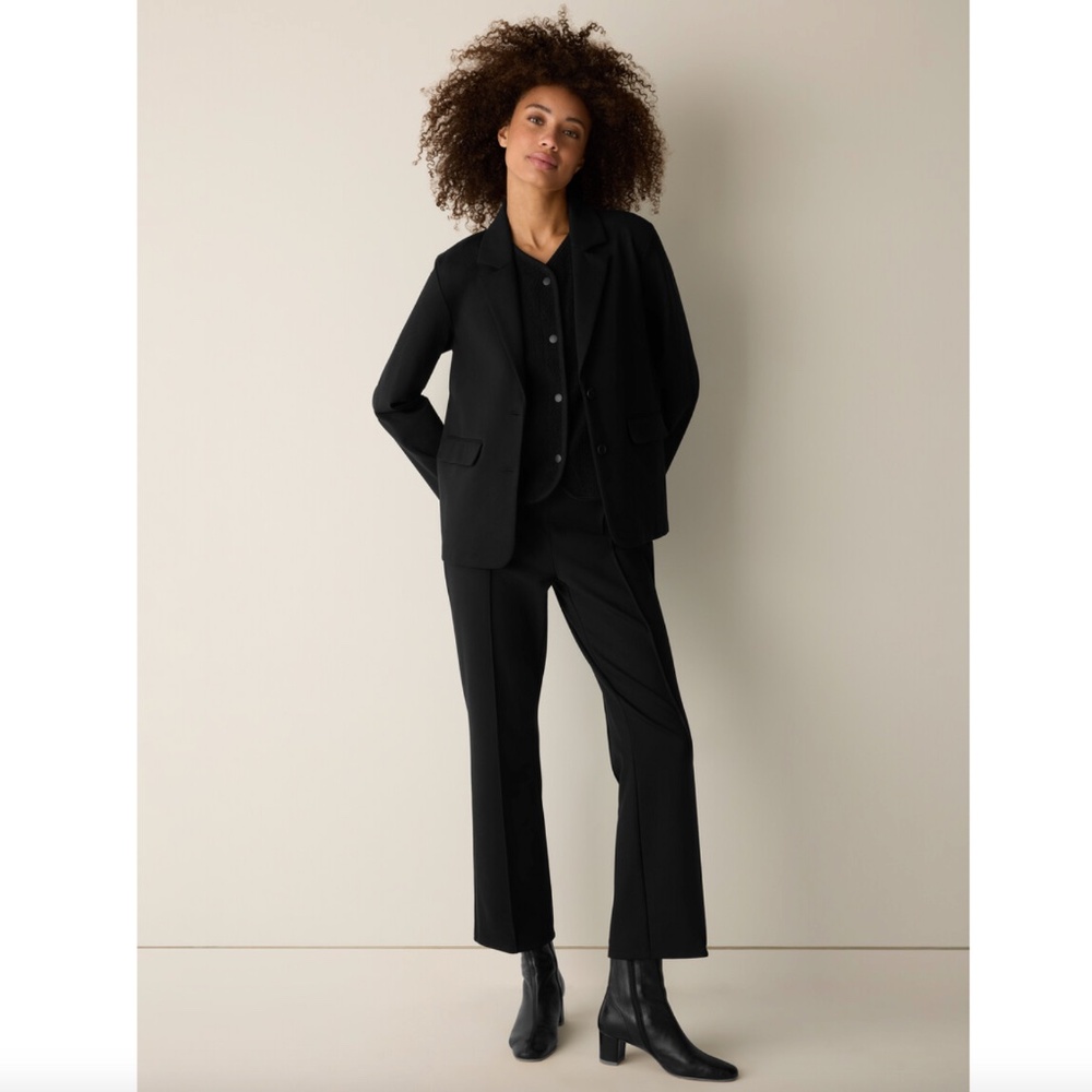 Eileen Fisher Washable Flex Ponte Ankle Length Kick Pant, Black XXS